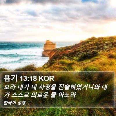 욥기 13:18 KOR Bible Verse Image