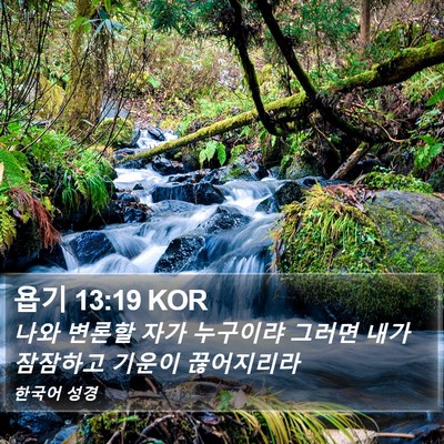 욥기 13:19 KOR Bible Verse Image