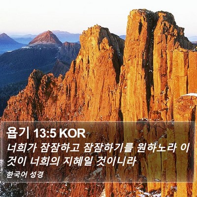 욥기 13:5 KOR Bible Verse Image