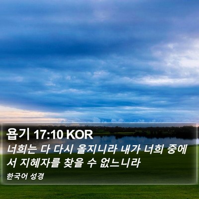 욥기 17:10 KOR Bible Verse Image