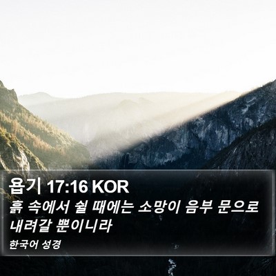 욥기 17:16 KOR Bible Verse Image