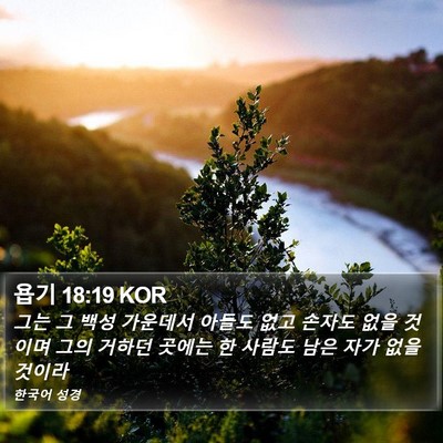 욥기 18:19 KOR Bible Verse Image