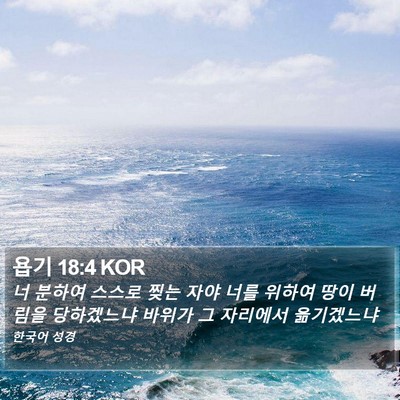 욥기 18:4 KOR Bible Verse Image