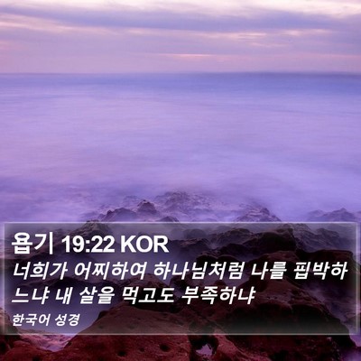 욥기 19:22 KOR Bible Verse Image