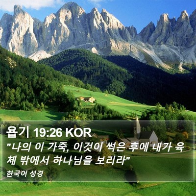 욥기 19:26 KOR Bible Verse Image