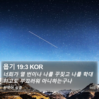 욥기 19:3 KOR Bible Verse Image
