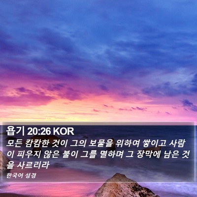 욥기 20:26 KOR Bible Verse Image