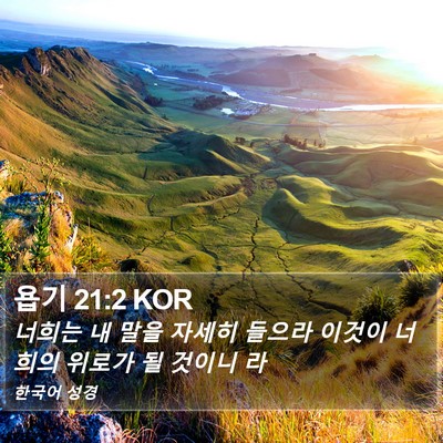 욥기 21:2 KOR Bible Verse Image