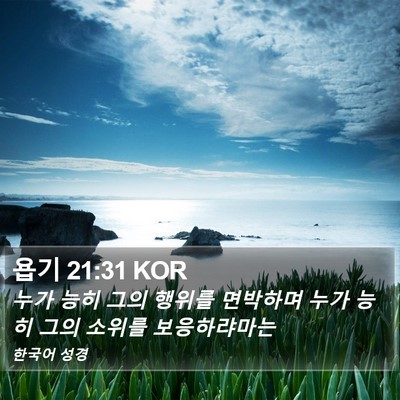 욥기 21:31 KOR Bible Verse Image