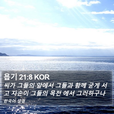 욥기 21:8 KOR Bible Verse Image