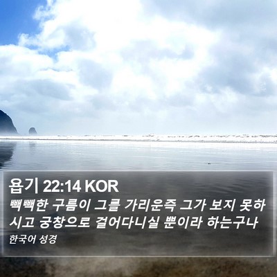 욥기 22:14 KOR Bible Verse Image
