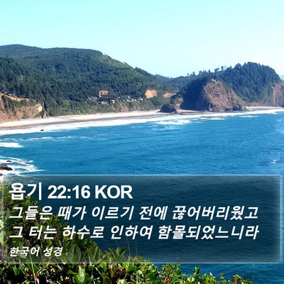 욥기 22:16 KOR Bible Verse Image