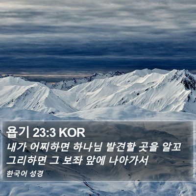 욥기 23:3 KOR Bible Verse Image