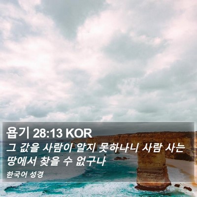 욥기 28:13 KOR Bible Verse Image