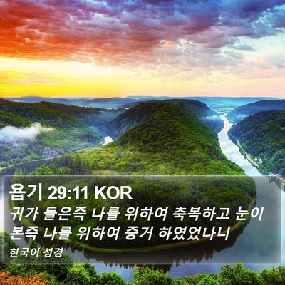 욥기 29:11 KOR Bible Verse Image