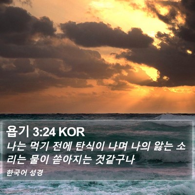 욥기 3:24 KOR Bible Verse Image