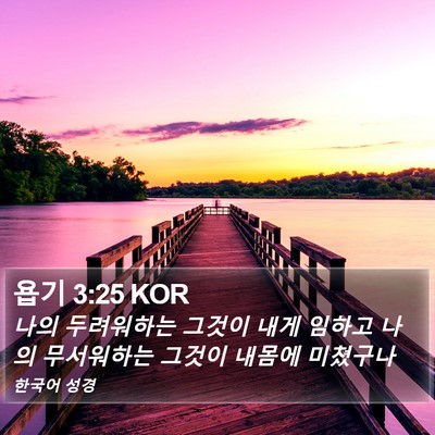 욥기 3:25 KOR Bible Verse Image