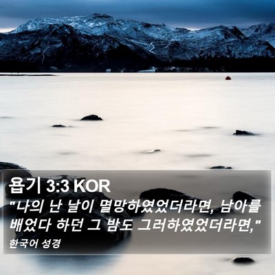 욥기 3:3 KOR Bible Verse Image