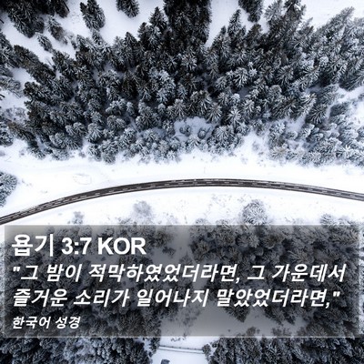 욥기 3:7 KOR Bible Verse Image