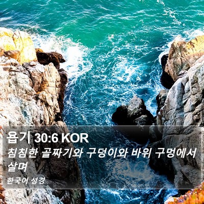 욥기 30:6 KOR Bible Verse Image