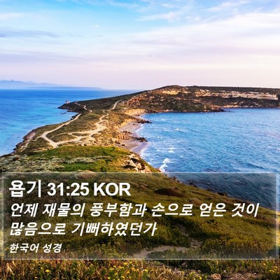 욥기 31:25 KOR Bible Verse Image