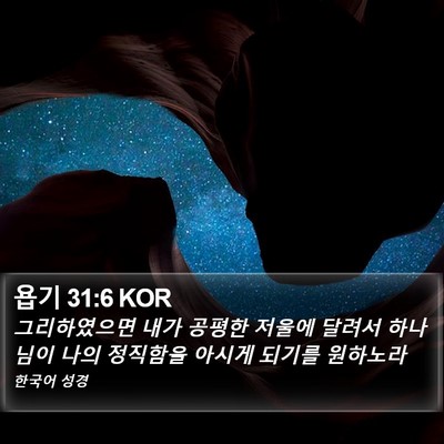 욥기 31:6 KOR Bible Verse Image