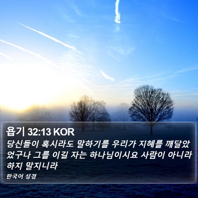 욥기 32:13 KOR Bible Verse Image
