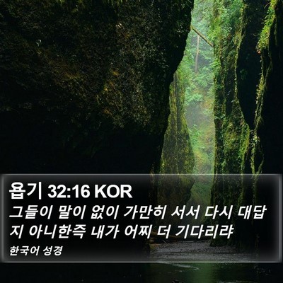 욥기 32:16 KOR Bible Verse Image
