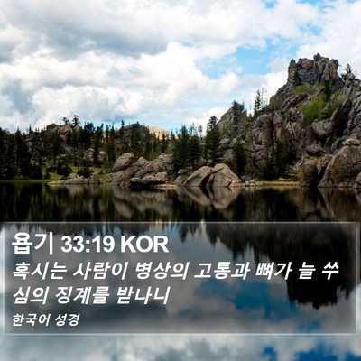 욥기 33:19 KOR Bible Verse Image