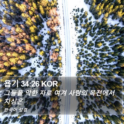 욥기 34:26 KOR Bible Verse Image