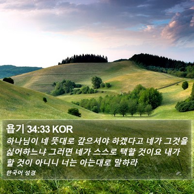 욥기 34:33 KOR Bible Verse Image