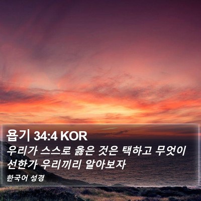 욥기 34:4 KOR Bible Verse Image