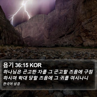 욥기 36:15 KOR Bible Verse Image