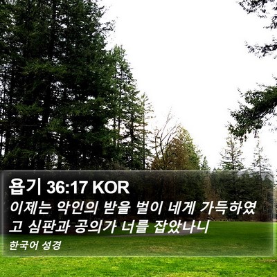 욥기 36:17 KOR Bible Verse Image