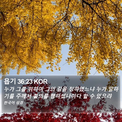 욥기 36:23 KOR Bible Verse Image