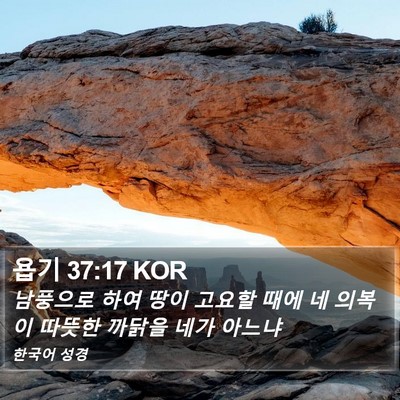 욥기 37:17 KOR Bible Verse Image