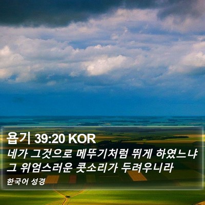 욥기 39:20 KOR Bible Verse Image