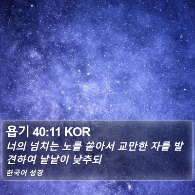 욥기 40:11 KOR Bible Verse Image