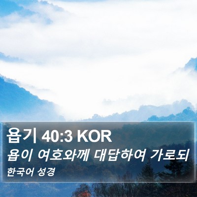 욥기 40:3 KOR Bible Verse Image