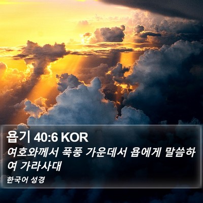 욥기 40:6 KOR Bible Verse Image