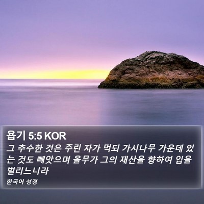 욥기 5:5 KOR Bible Verse Image