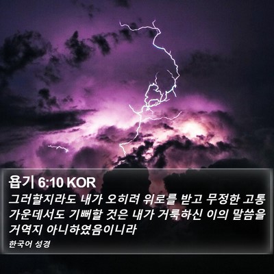 욥기 6:10 KOR Bible Verse Image