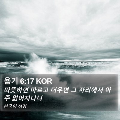 욥기 6:17 KOR Bible Verse Image