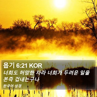욥기 6:21 KOR Bible Verse Image