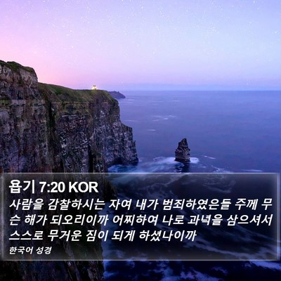 욥기 7:20 KOR Bible Verse Image
