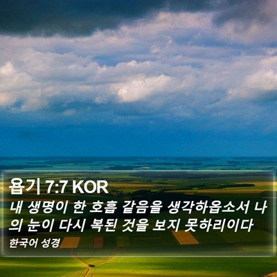 욥기 7:7 KOR Bible Verse Image