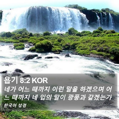 욥기 8:2 KOR Bible Verse Image