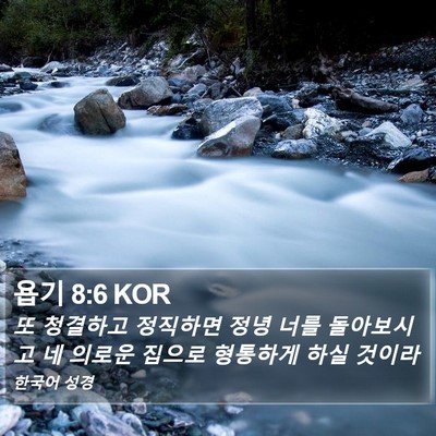 욥기 8:6 KOR Bible Verse Image