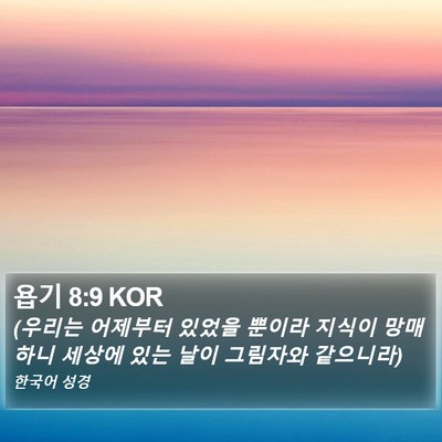 욥기 8:9 KOR Bible Verse Image