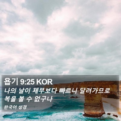 욥기 9:25 KOR Bible Verse Image
